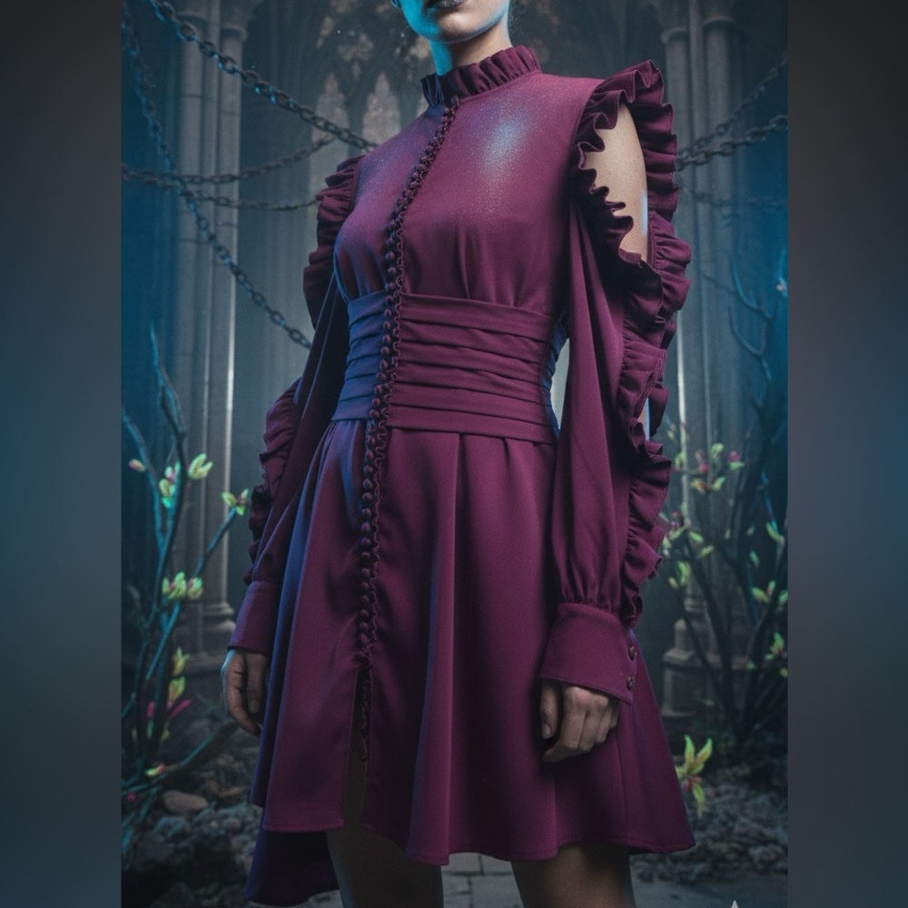 Style Mafia "Rayne" Victorian Purple Ruffle Dress